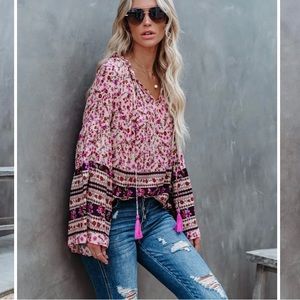 Vici Maloney Printed Tassel Top-medium